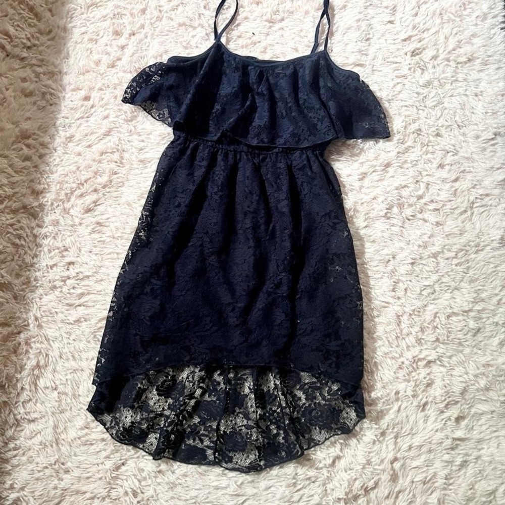 Dark Fairy Lace Whimsical Cold Shoulder High Low Dress Womens L Academia Goddess